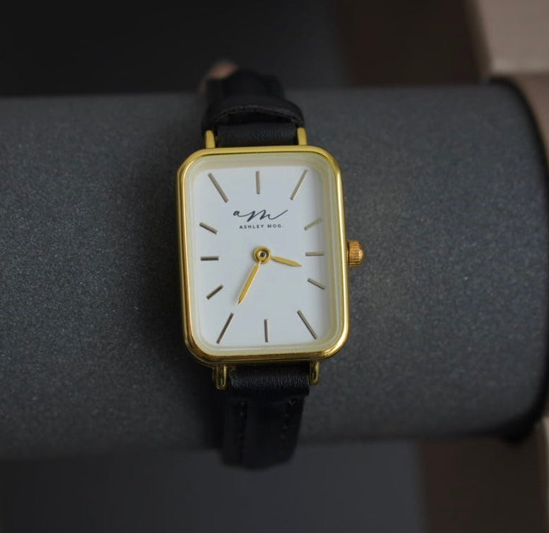 Lumina Black Leather Watch