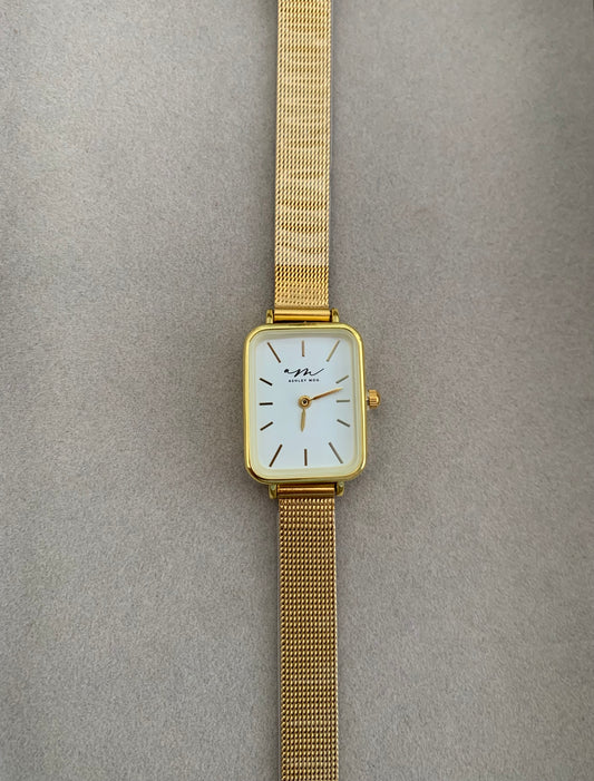 Lumina Watch - White on Gold