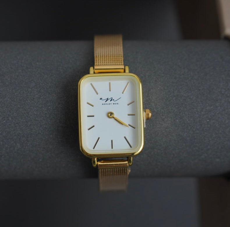 Lumina Watch - White on Gold